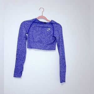 Gymshark Vital Seamless purple Long Sleeve Crop Top thumbholes contouring medium